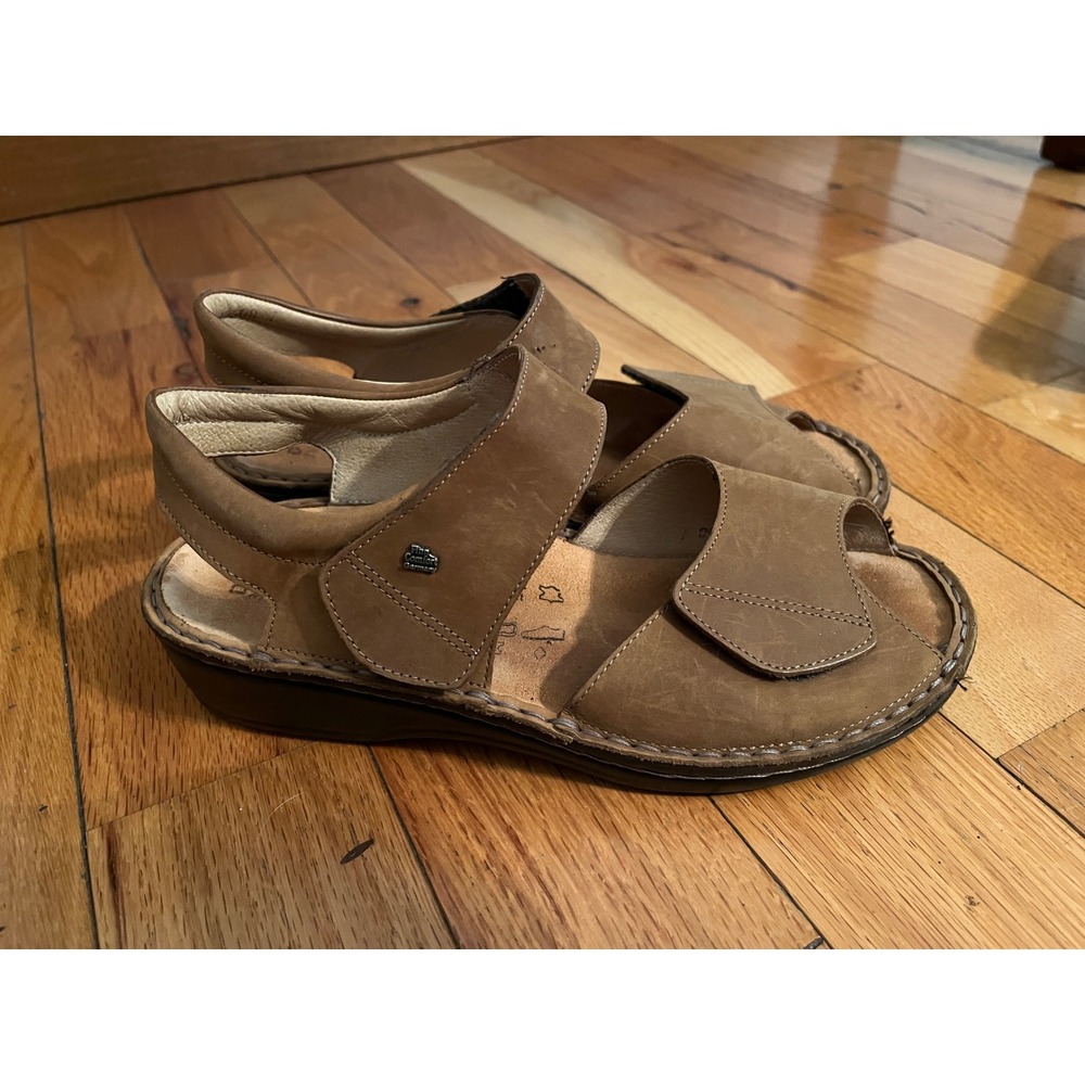 Finn Comfort Women Tan Brown Leather Strappy Sandal Size 39‎ EU/US 8-8.5